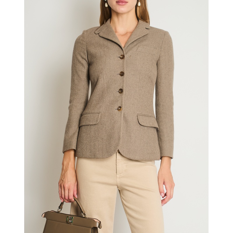 Loro Piana Brown Single Breasted Blazer Size IT 38 (UK 6)