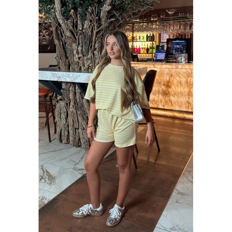 Cody lemon patterned t-shirt & shorts co ord