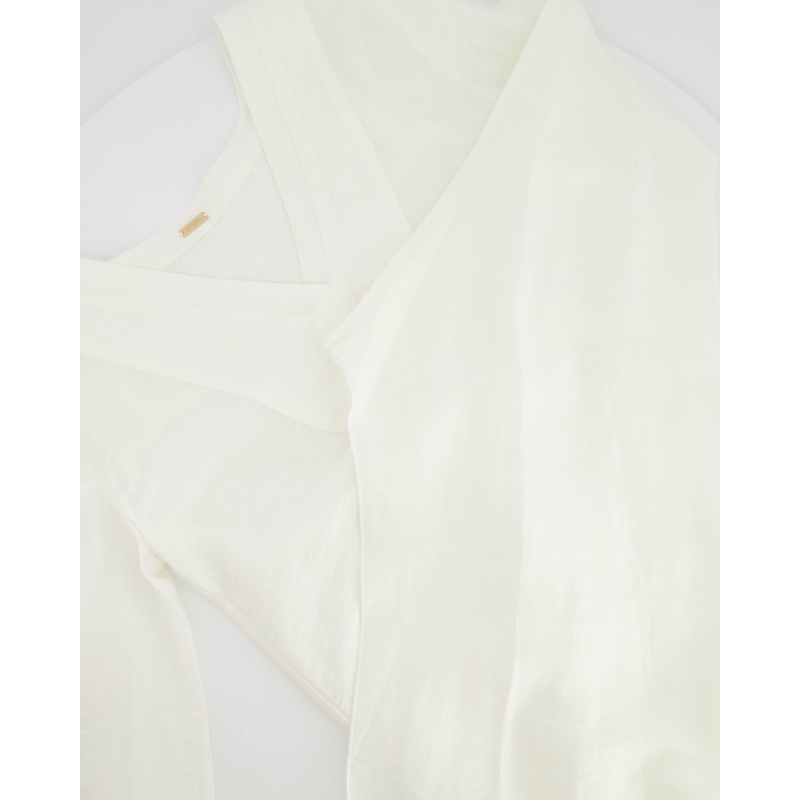 Cult Gaia White Linen Long Sleeved Rishima Cover Up Dress Size XS (UK 8) RRP 410