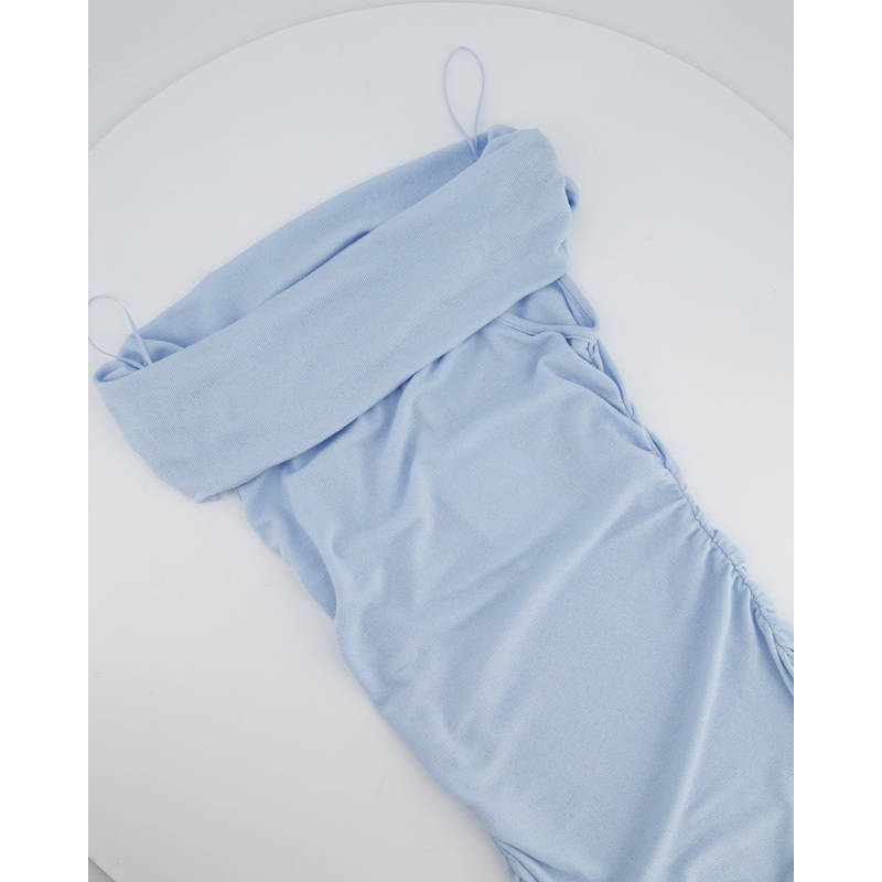 Lioness Field Of Dreams Baby Blue Maxi Dress with Off Shoulder Neckline Detail Size XXS (UK 4)