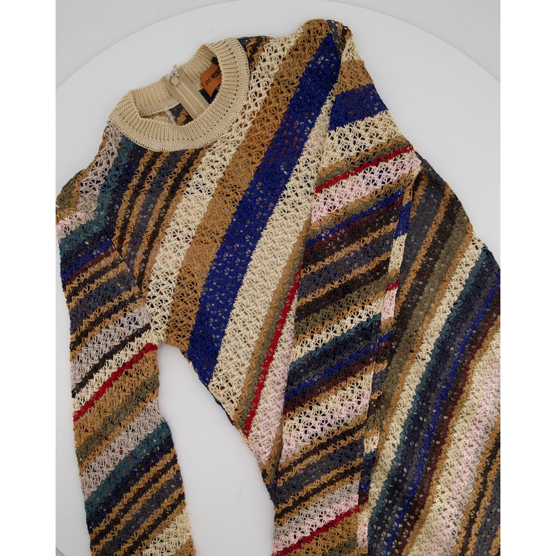 Missoni Brown Crochet Long Sleeve Dress Size IT 40 (UK 8)