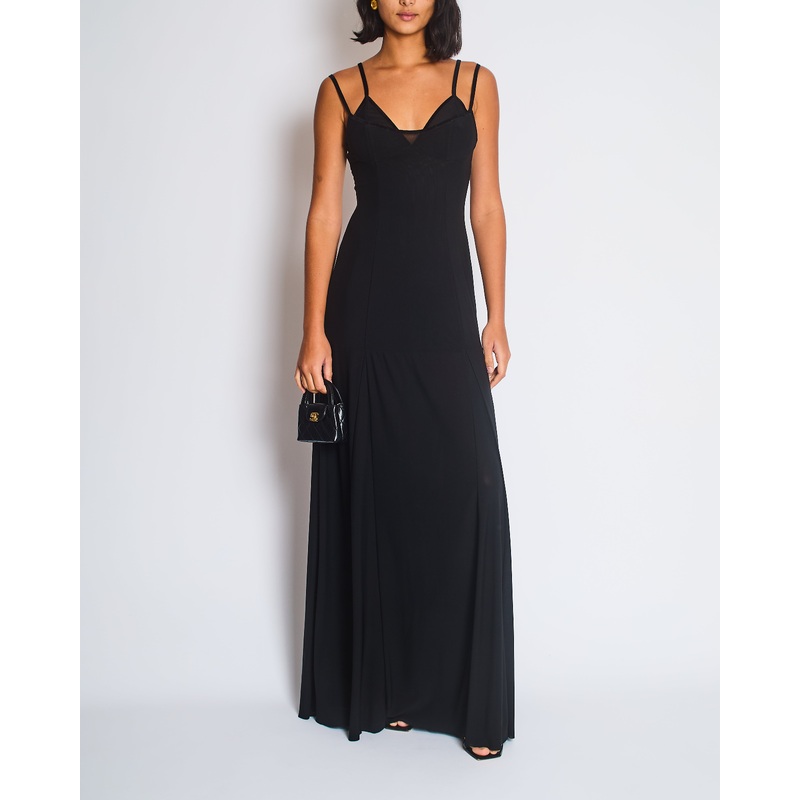 Camilla & Marc Black Mesh Maxi Dress Size FR 34 (UK 6)