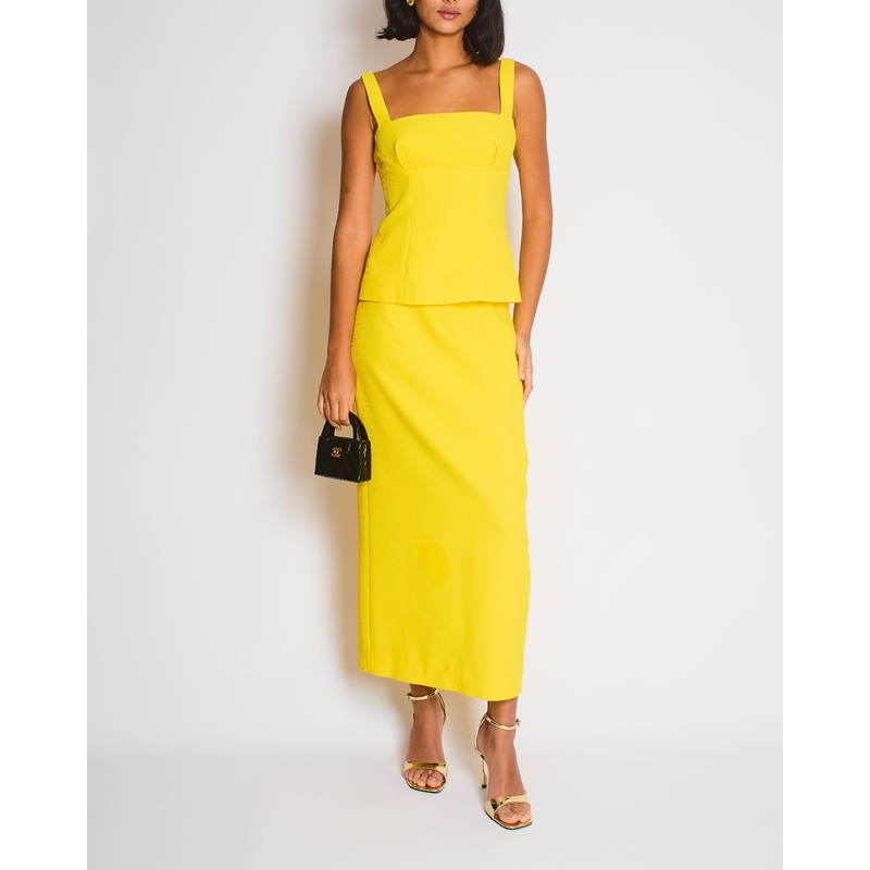 Emilia Wickstead Yellow Top and Skirt Set Size FR 36 (UK 8)