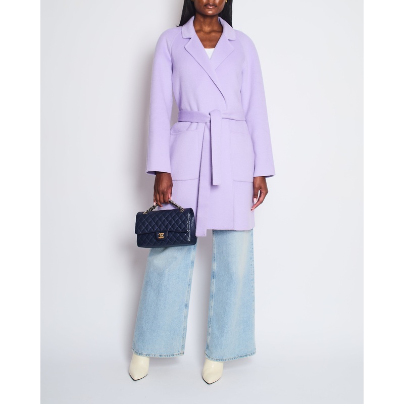 Micheal Kors Lilac Wool Coat with Belted Detail Size US 6 (UK 10)