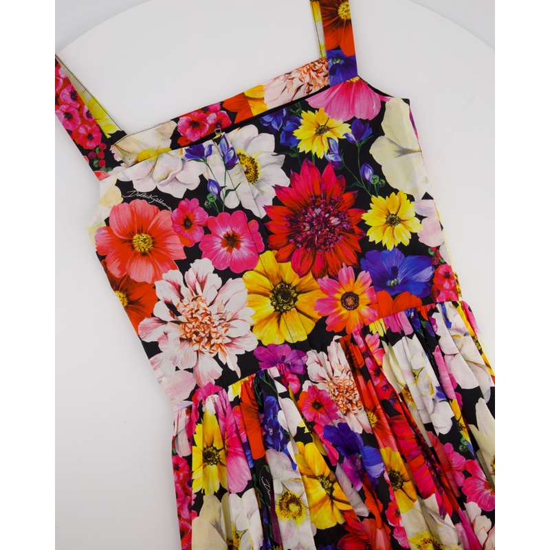 Dolce Gabbana Floral Poplin Midi Dress Size IT 38 (UK 6)