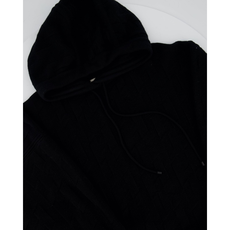 Herms Black Voyage Knit Hoodie Size FR 40 (UK 12)