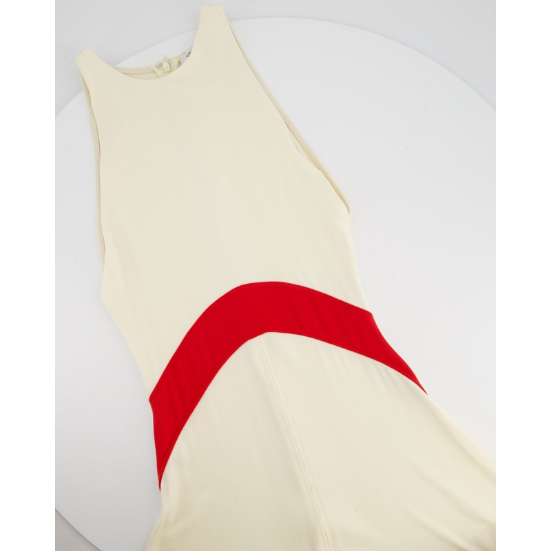 Solid & Striped x Sofia Richie Grainge Jonati Cream Sleevless Maxi Dress with Red Striped Detail Size XS (UK 6)