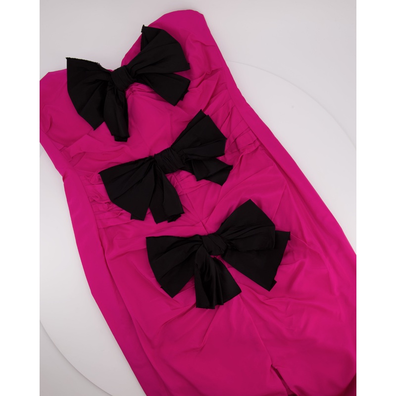 Carmen March Fucsia with Bows Sleeveless Dress Size 40 (UK12)