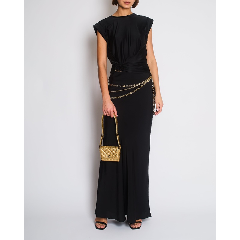 Rabanne Black Sleeveless Top & Midi Skirt with Detachable Chain Detail Size FR 34/36 (UK 6/8)