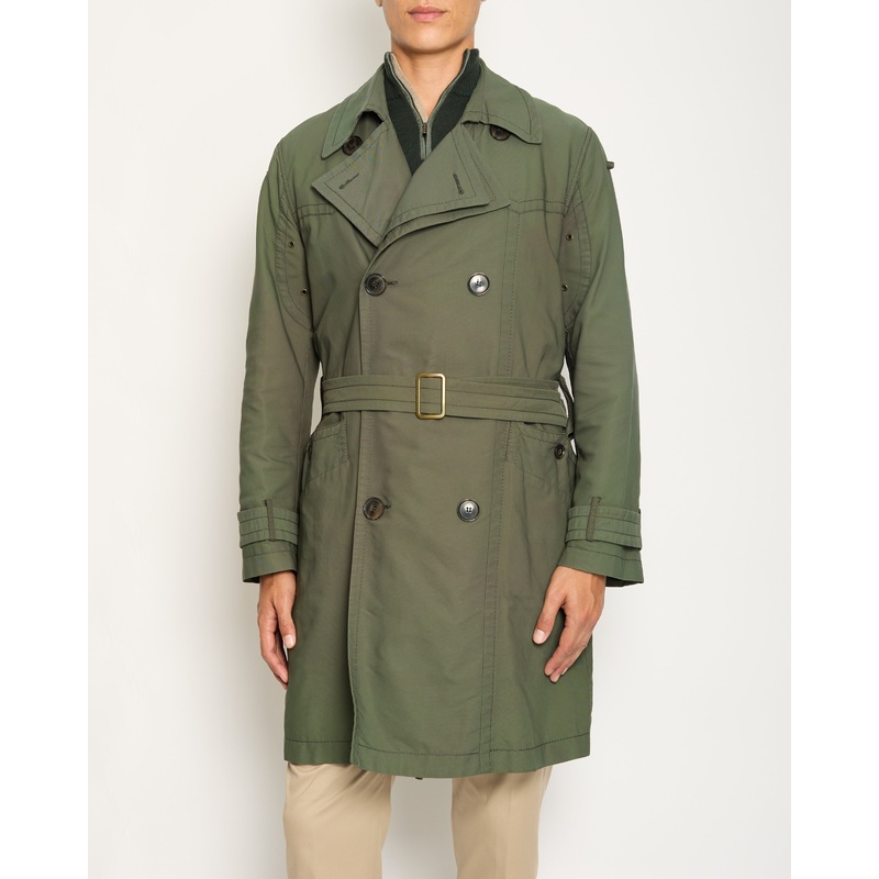 Dolce & Gabbana Khaki Green Menswear Belted Trench Coat Size IT 50 (UK 40)