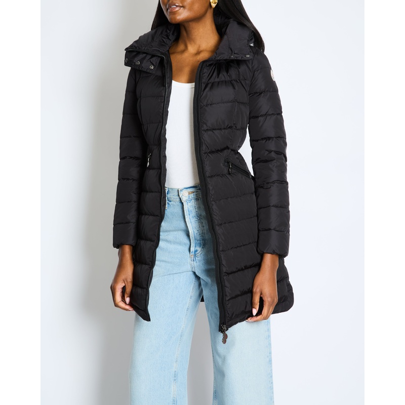 Moncler Flammette Black Down Quilted Coat Size 00 (UK 6)