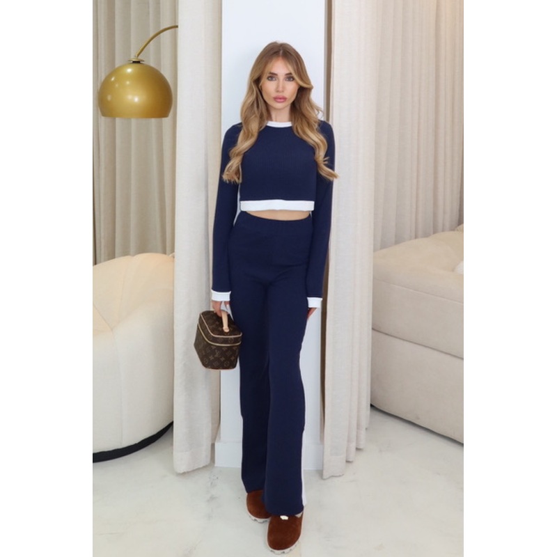 Susie navy ribbed loungewear