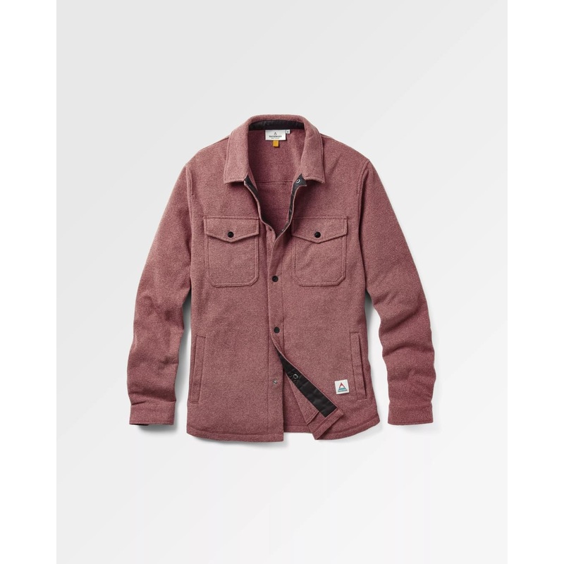 Maple Polar Recycled Fleece Shirt - Wine Marl