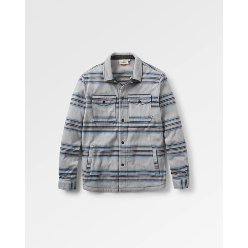 Maple Recycled Polar Fleece Shirt - Steel Grey Stripe