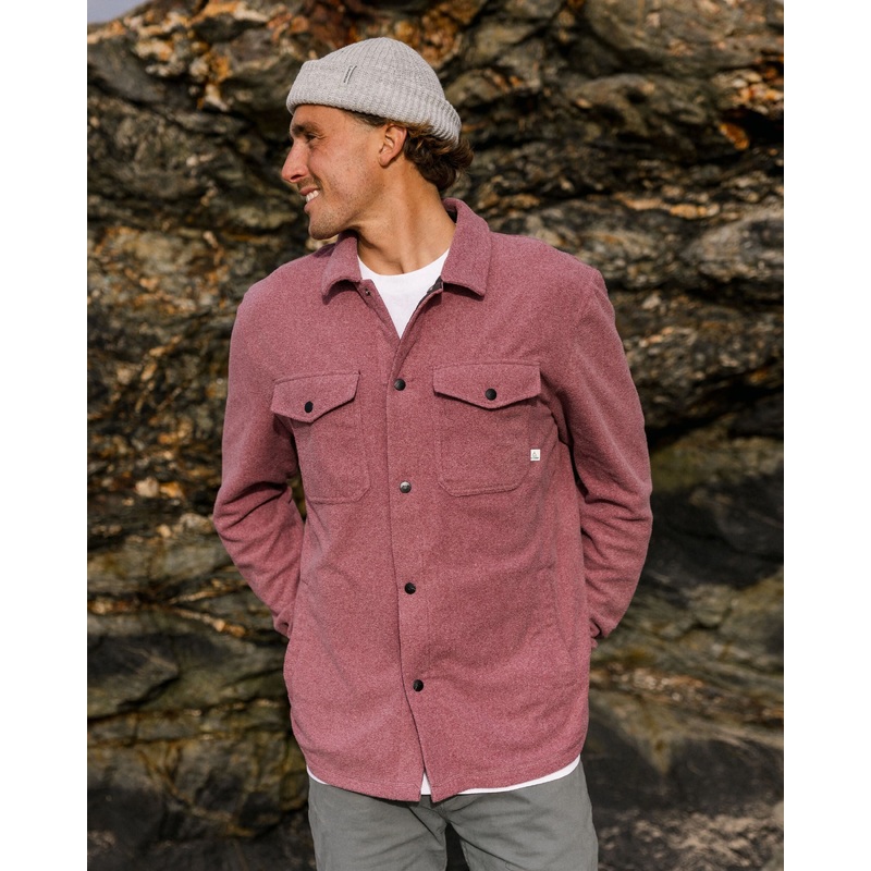 Maple Recycled Polar Fleece Shirt - Wine Marl