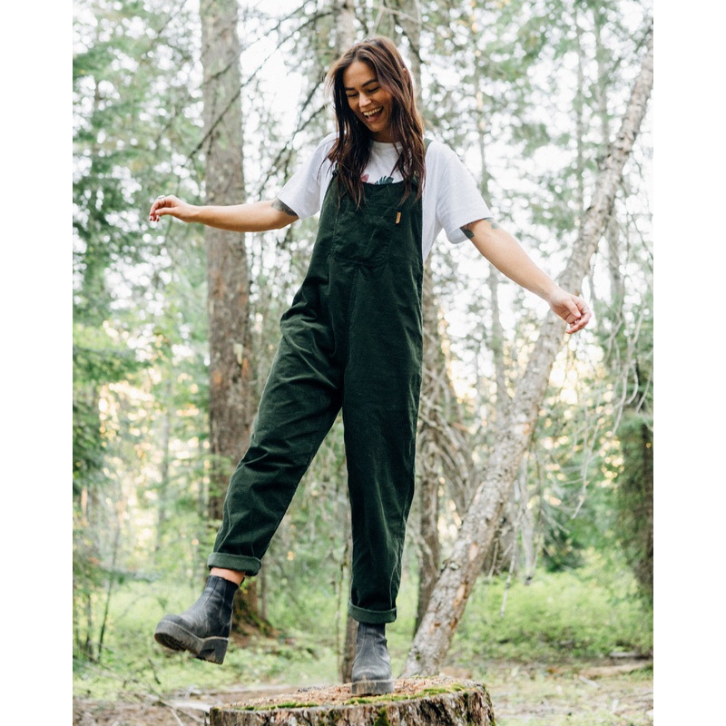 Meadows Cord Dungarees - Fir Tree