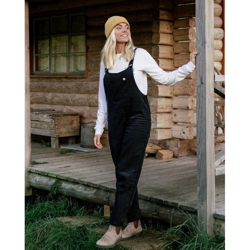 Meadows Organic Cotton Cord Dungarees - Black