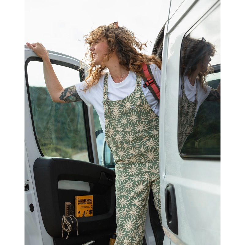 Meadows Organic Cotton Cord Dungarees - Seaweed Pistachio