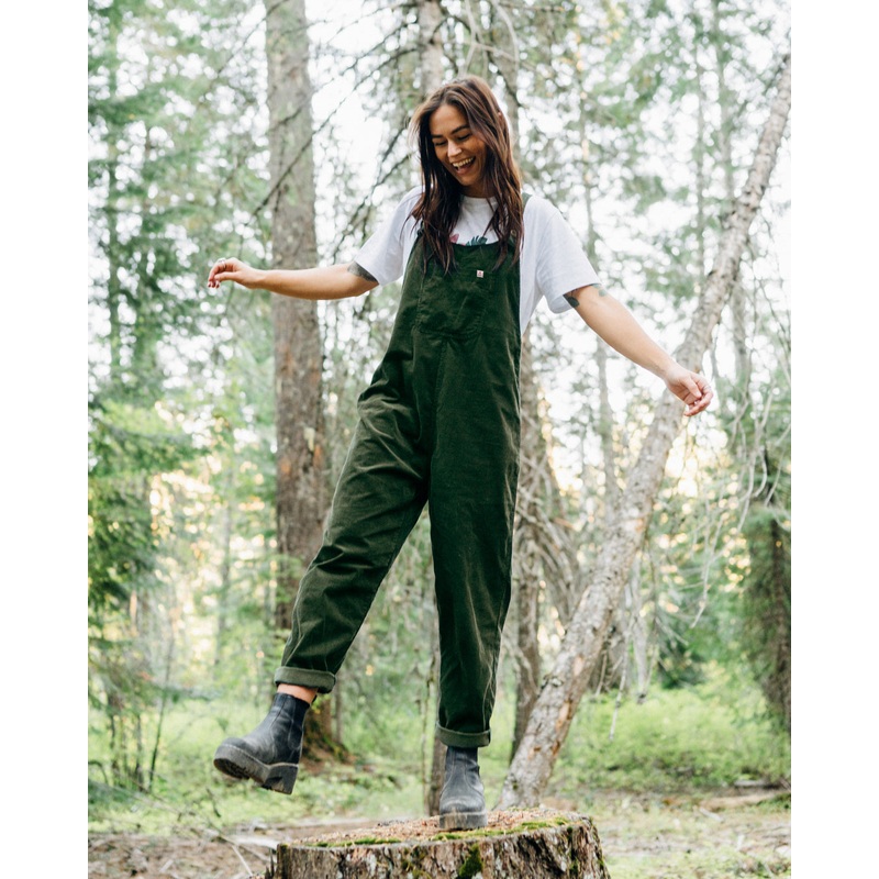Meadows Organic Cotton Corduroy Dungarees - Fir Tree