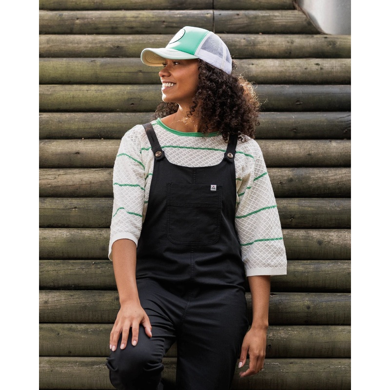 Migrate Organic Knitted Jumper - Green spruce stripe