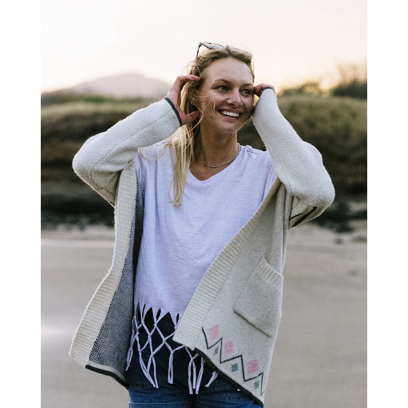 Leif Recycled Yarn Cardigan - Off White