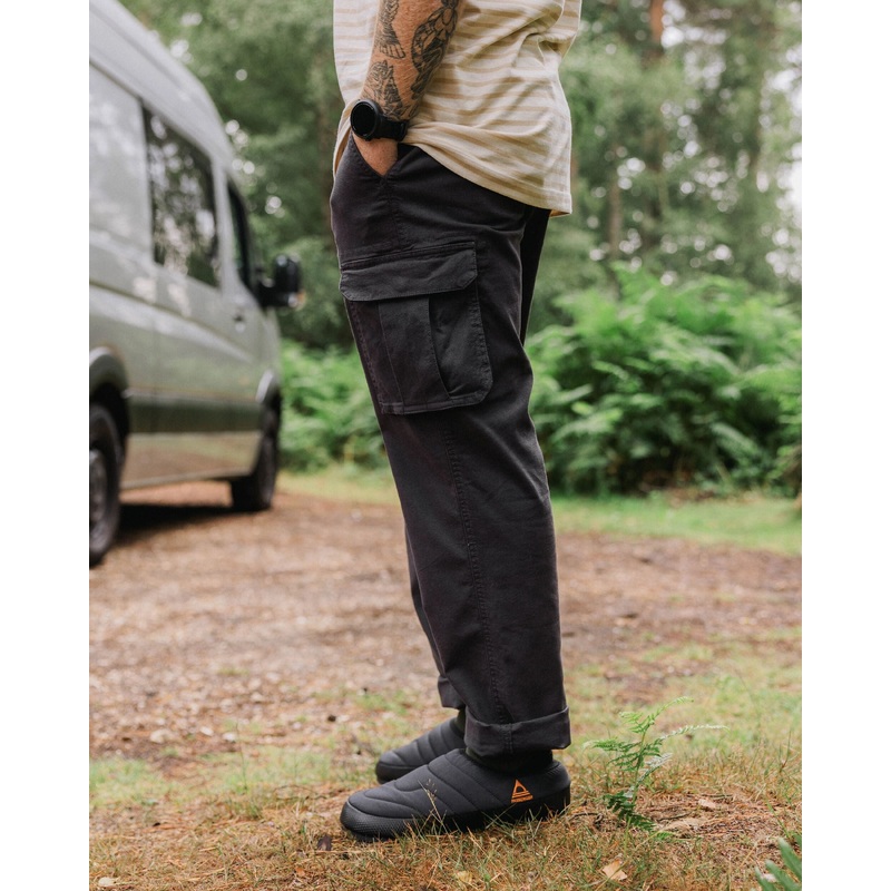 Lakeside Cargo Cotton Trouser - Faded Black