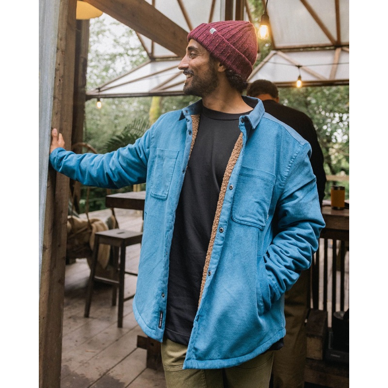 Kodiak Sherpa Lined Cord Overshirt - Blue Steel