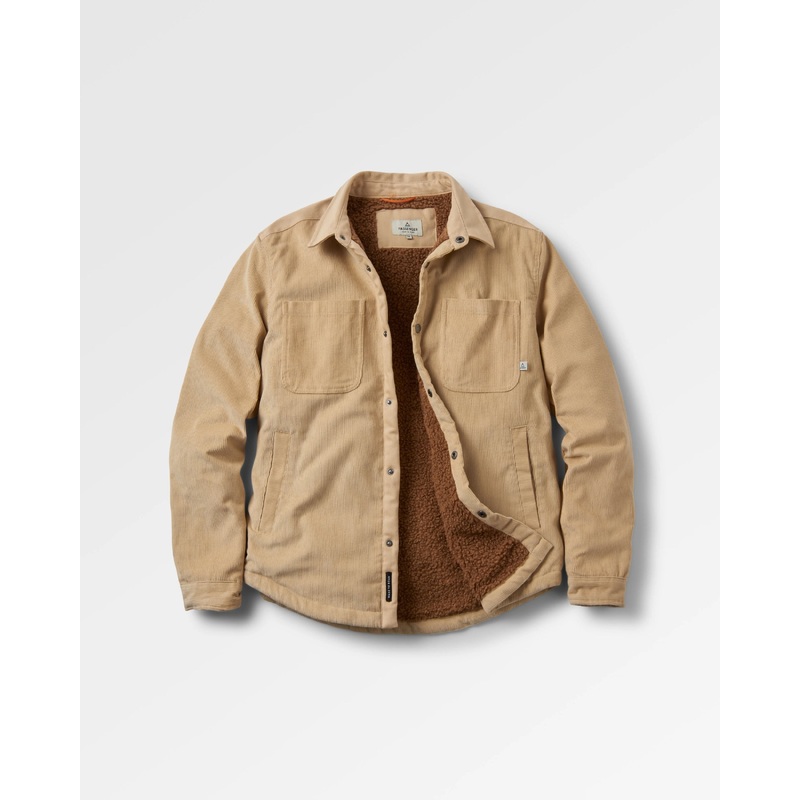 Kodiak Sherpa Lined Cord Overshirt - Stone