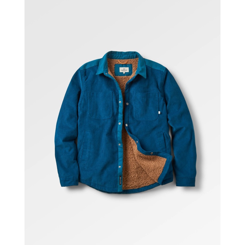 Kodiak Sherpa Lined Cord Overshirt - Tidal Blue