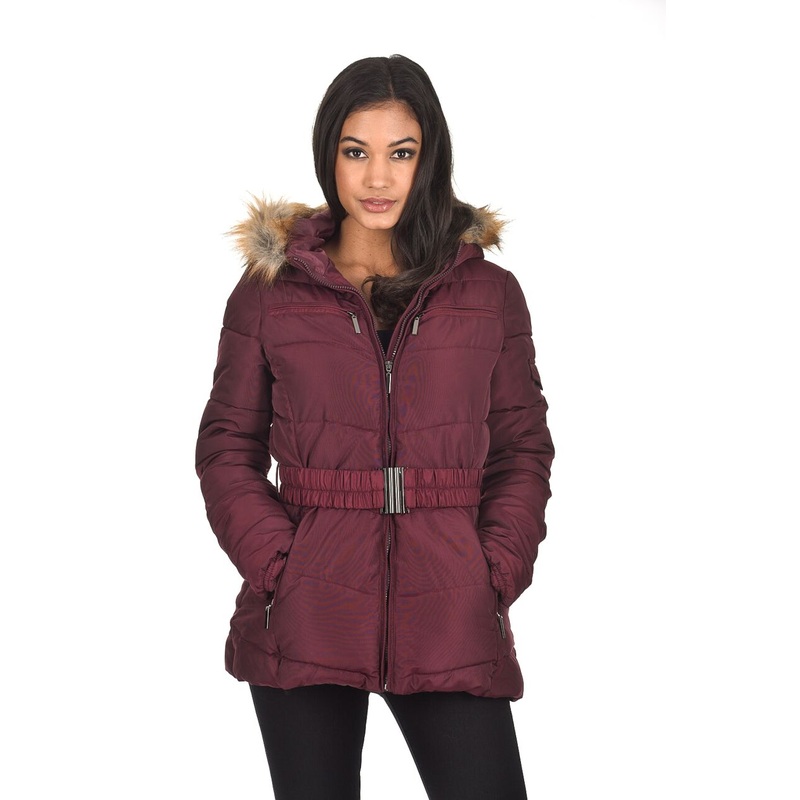 Wine Padded Puffer Jacket