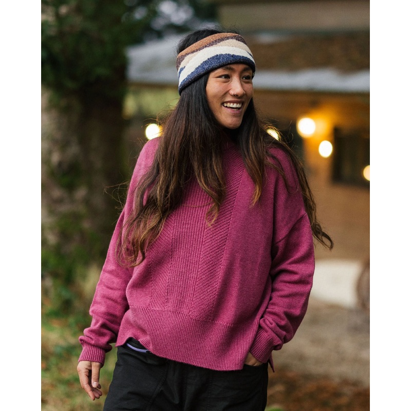 Hideout Oversized Recycled Knitted Jumper - Rhubarb