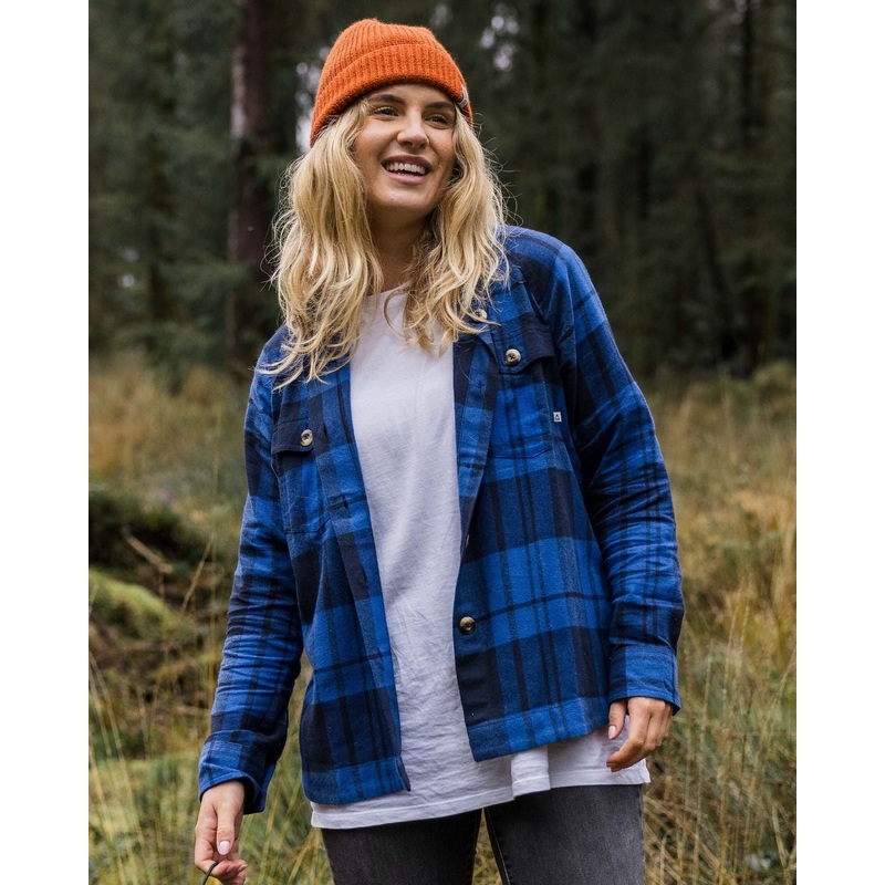 Harmony Organic Cotton Check Shirt - True Blue