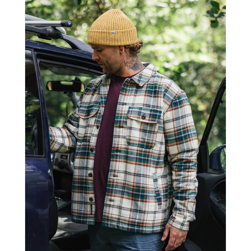 Freestyle Sherpa-Lined Overshirt - Birch/Rain Forest Check
