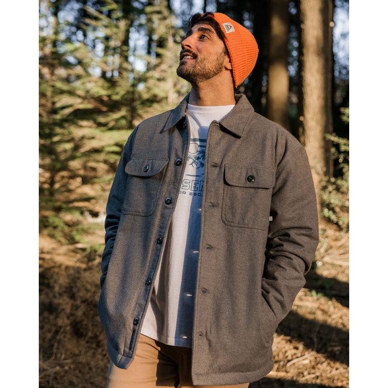Freestyle Sherpa-Lined Overshirt - Grey Marl