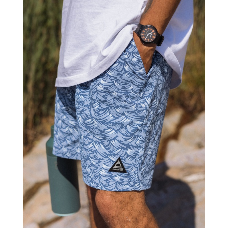 Drifter NetPlus Beach Linerless Short - Waves Dark Denim