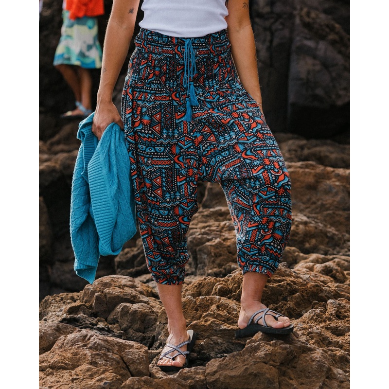 Daylily Loose Trouser - Elemental Geo Black