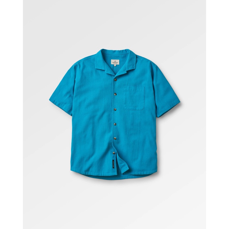 Cove Organic Cotton Short Sleeve Shirt - Blue Pool