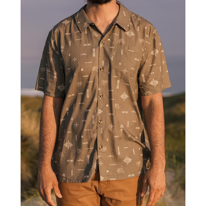Cove Organic Cotton Short Sleeve Shirt - Olive Made To Roam