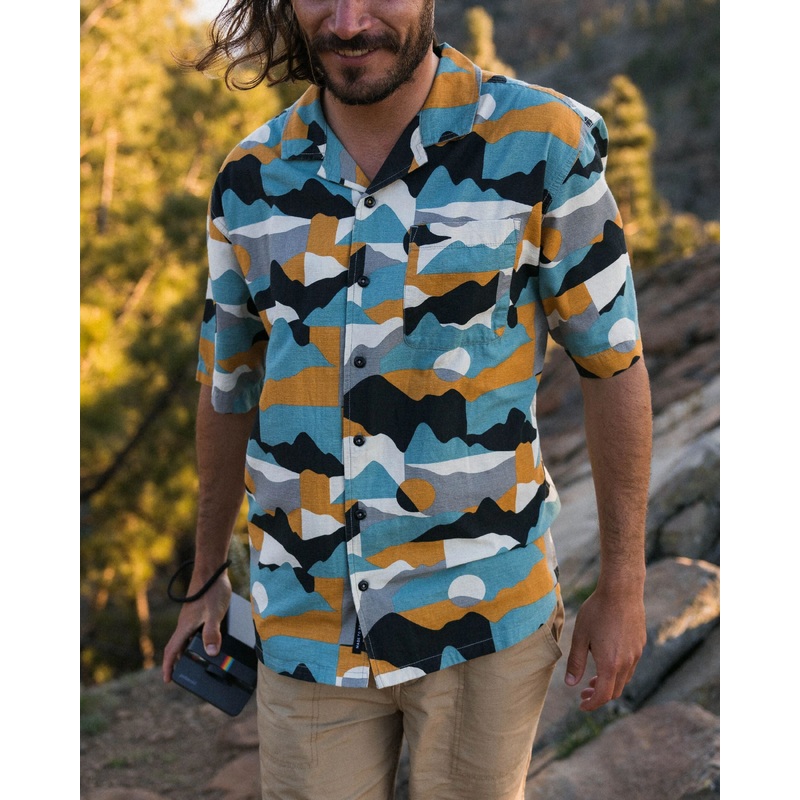 Cove Organic Cotton Textured Shirt - Vista Patchwork Arctic