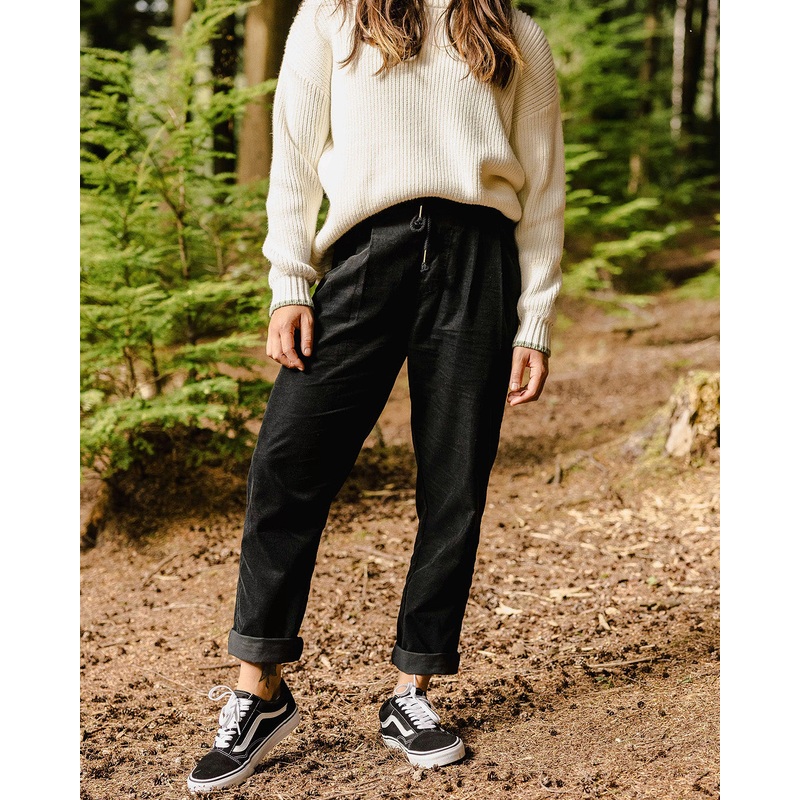 Compass Recycled Cord Trouser - Black