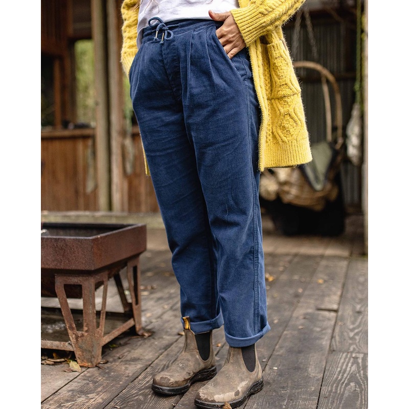 Compass Recycled Corduroy Trouser - Dark Denim