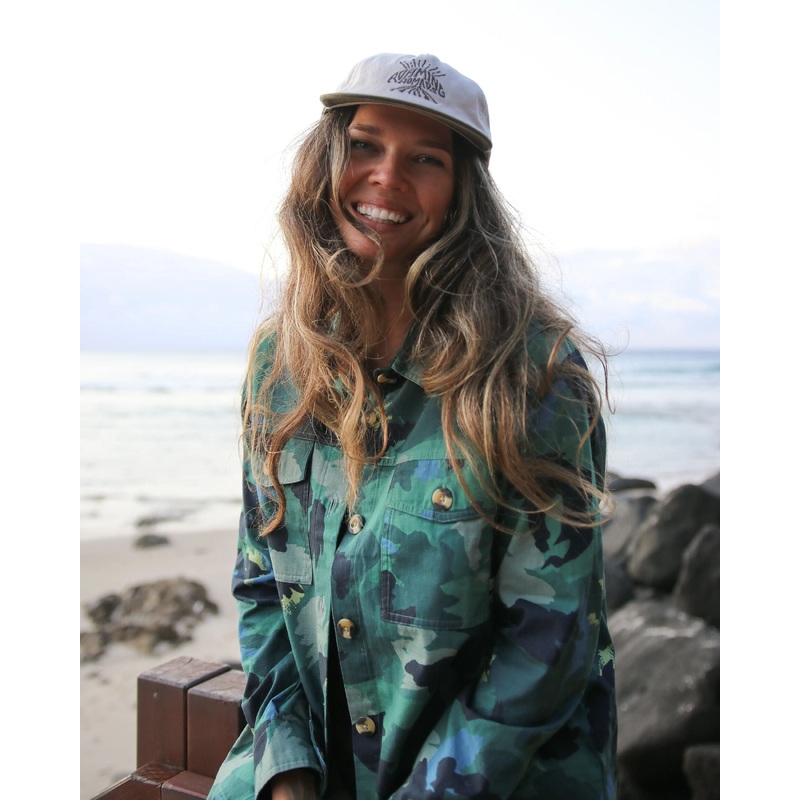 Coral Organic Cotton LS Shirt - Alpine Camo Rain Forest