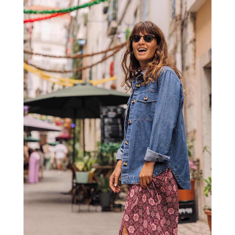 Coral Organic Cotton LS Shirt - Washed Denim