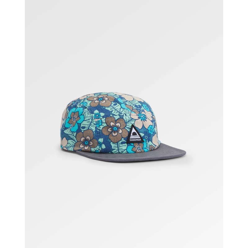 Coast Organic Cotton 5 Panel Cap - Vintage Floral Aqua