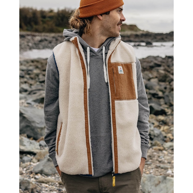 Canyon Recycled Deep-Pile Sherpa Vest - Off White