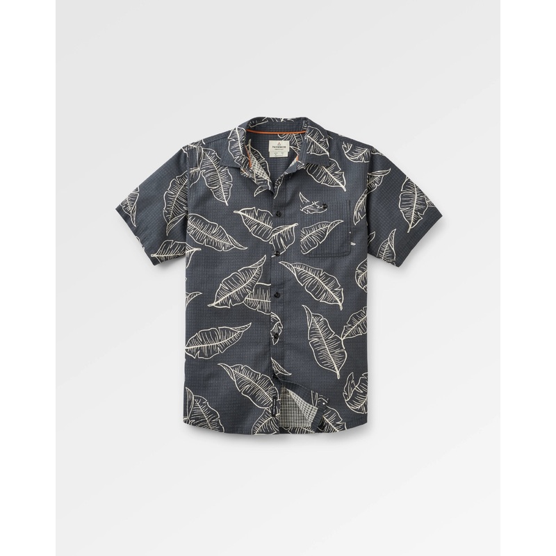Chill Textured Short Sleeve Shirt - Palm Faded Black