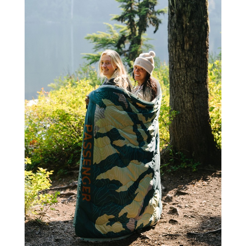 Cabin Recycled Sherpa Blanket - Abstract Mountain Green
