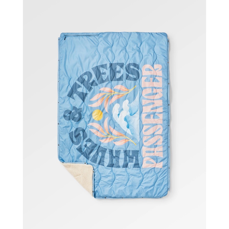 Cabin Recycled Sherpa Blanket - Faded Denim