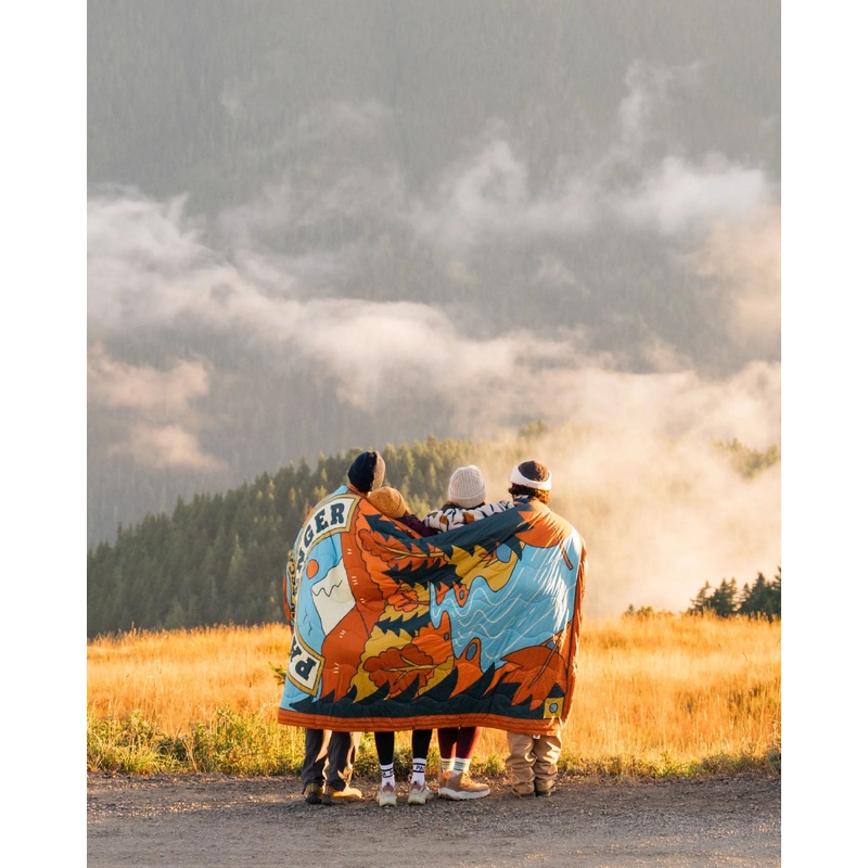 Cabin Recycled Sherpa Blanket - Retro Orange