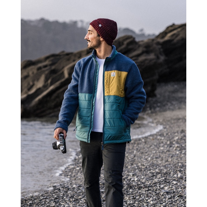 Born Explorer Recycled Polar-Lined Sherpa Fleece - Dark Denim